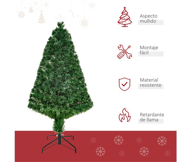 Árvore de Natal PVC e Metal HOMCOM, casa - natal Verde