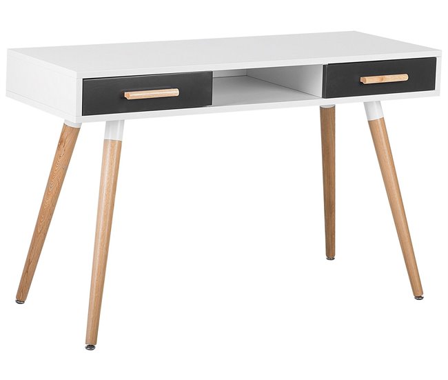 Beliani Conjunto de escritório ESCALANTE/FRISCO 120x50 Cinza Escuro