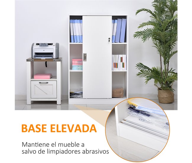 Armário de arquivo Painel de partículas E1 HOMCOM Branco