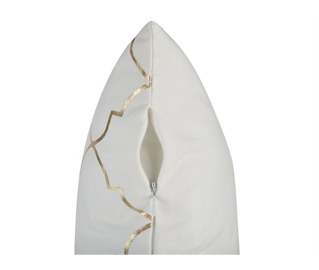 Beliani Cojín decorativo ALYSSUM 45x45 Branco/ Bege