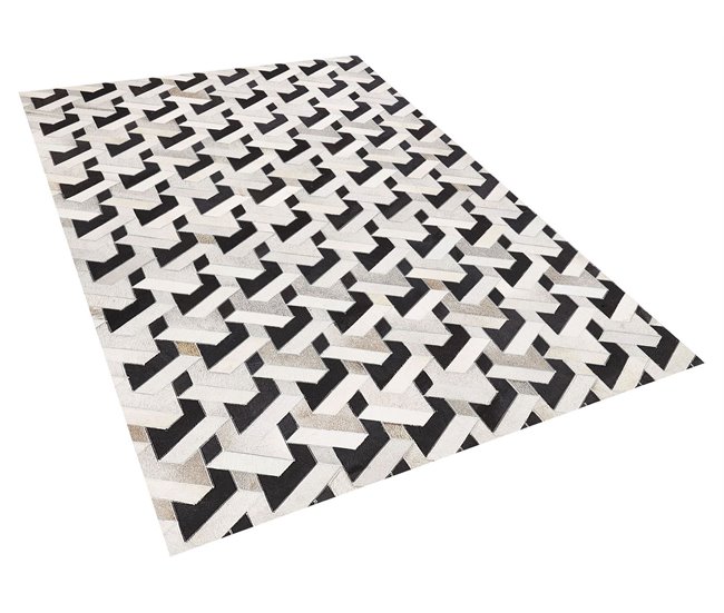 Beliani Patchwork NARMAN 140x200 Cinza Claro