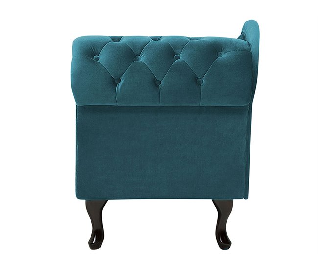 Beliani Chaise longue versão à direita Veludo NIMES Azul/ Verde