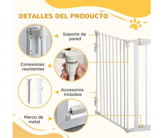 Barreira de Segurança Metal e Plástico PawHut Branco