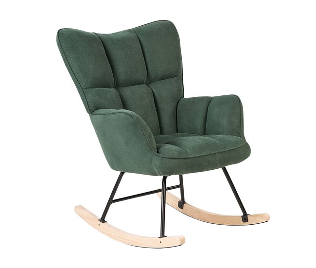 Beliani Sillón mecedora OULU Amarelo