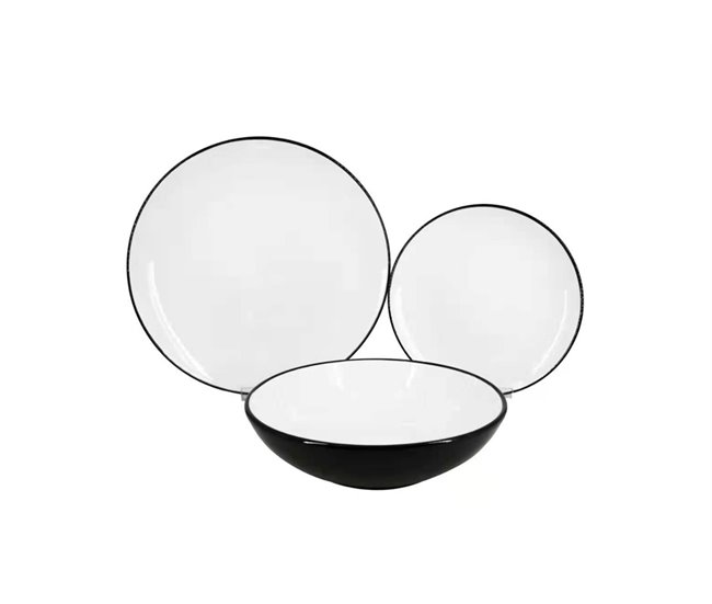 Serviço de jantar BLACK&WHITE 18 peças Branco/ Preto