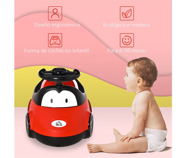 Bacio para Bebé PP, ABS, TPR HOMCOM Vermelho