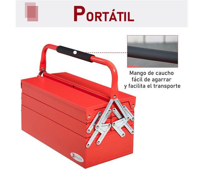 Caixa de ferramentas Aço DURHAND Vermelho
