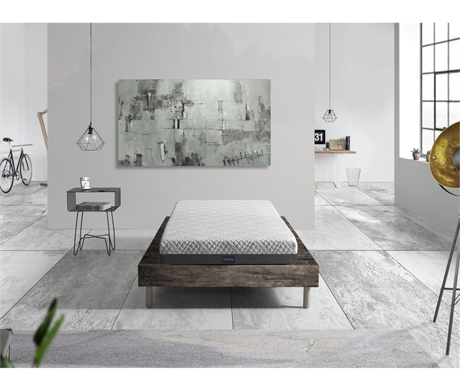 Colchão viscoelástico juvenil 90X150 PLATON MOLA, Altura 20 CM, Viscoelástico, ergonômico, removível e de molas. Montessori 