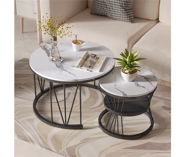 Mesa de centro, mesa de apoio, mesa de canto 70x45 Branco