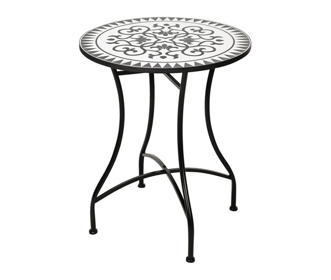 Mesa bistrô com design de mosaico Well Home Preto
