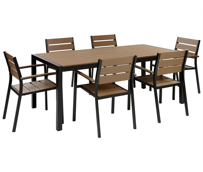 Beliani Conjunto de refeição VERNIO Castanho