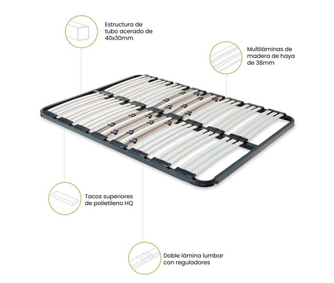 Base de cama de ripas RX Diamond 