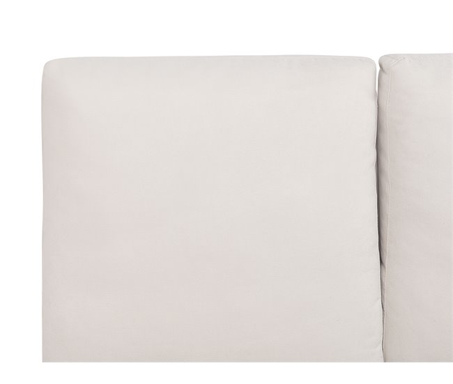 Beliani Cama com estrado Chenille MELLE 195x240 Bege
