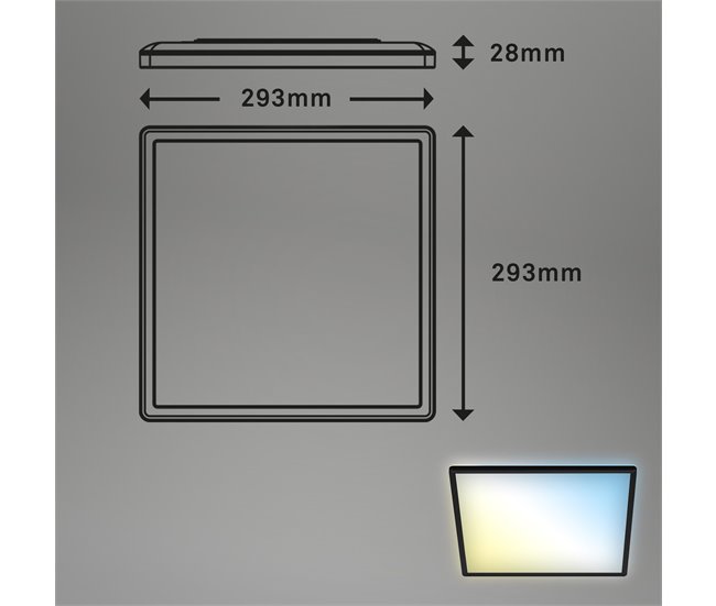Plafon SLIM LED 1 18W 29cm quadrado marca BRILONER Preto