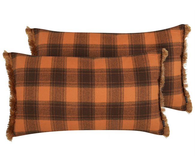Beliani Almofada decorativa BARJA 70x40 Laranja