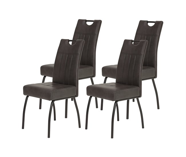 Conjunto de 4 cadeiras BEATE Antracite