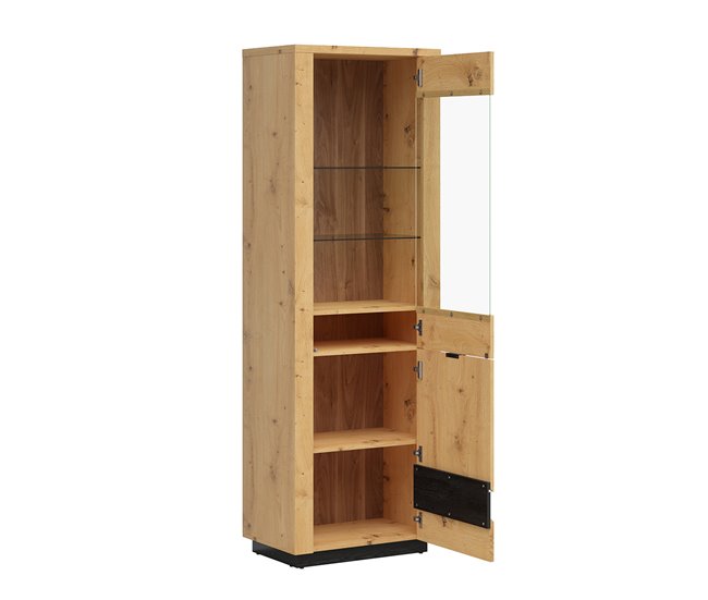 Vitrina LED de 2 portas Glenn Madeira