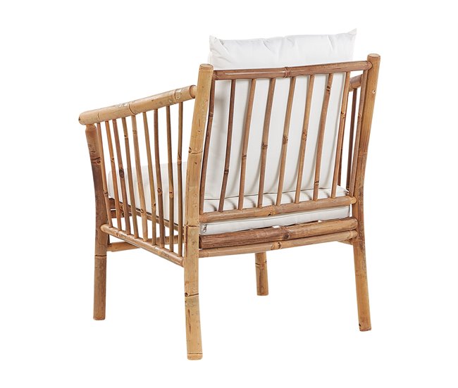 Beliani Conjunto lounge Madeira de bambu MAGGIORE Castanho