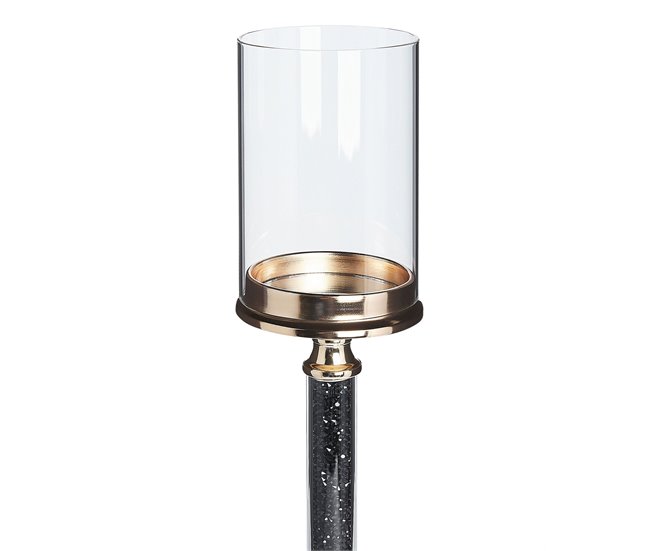 Beliani Candelabro ABBEVILLE Preto/ Dourado
