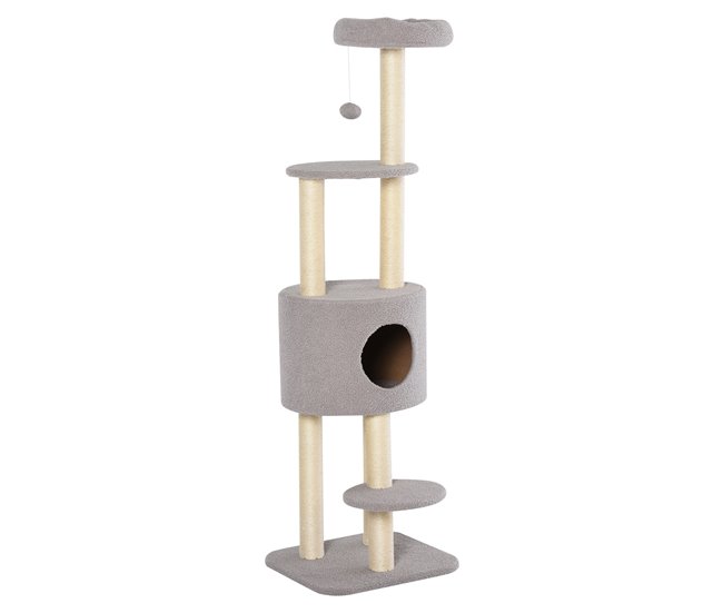 Arranhador para Gatos Aglomerado e Sisal PawHut Cinza