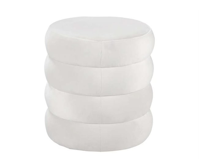 Puff redondo HUGO 40x38cm cor branco Branco