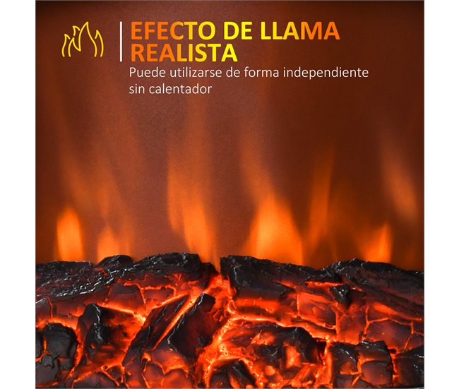 Lareira Elétrica Plástico, Ferro e Vidro Temperado HOMCOM Preto