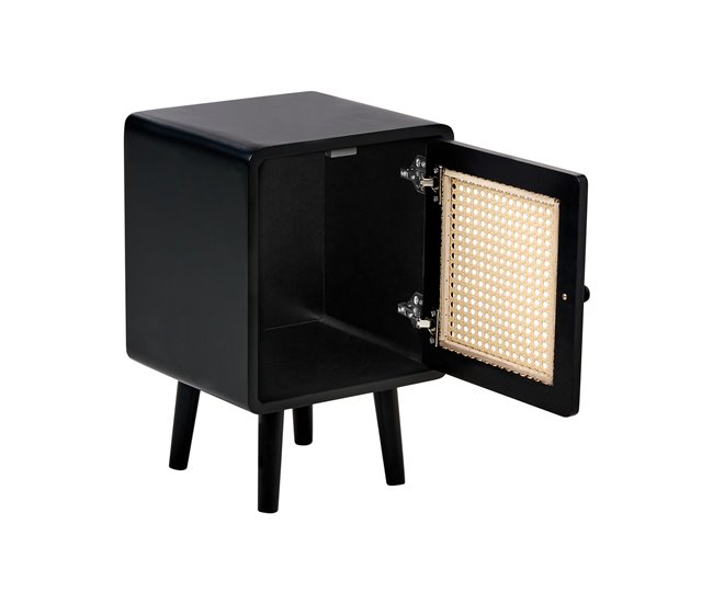 Beliani Mesinha de cabeceira LEFROY 33 Preto