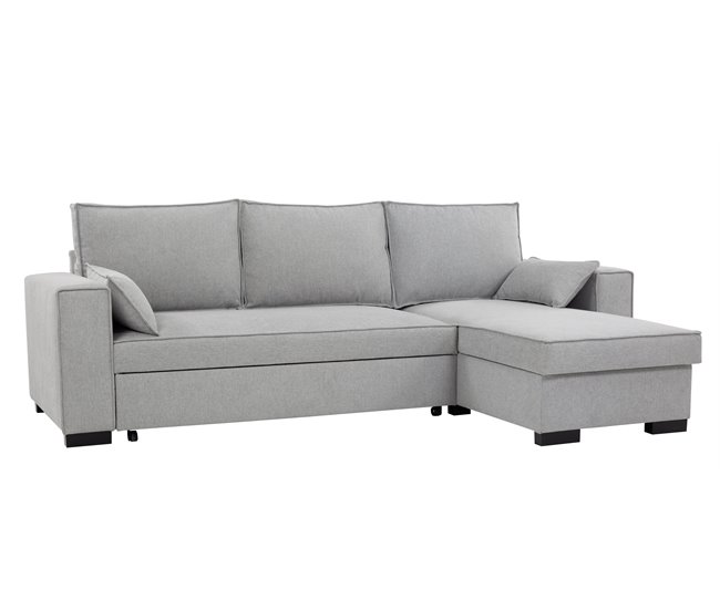 Chaise longue com cama MARLON reversível 3 lugares cinza Cinza