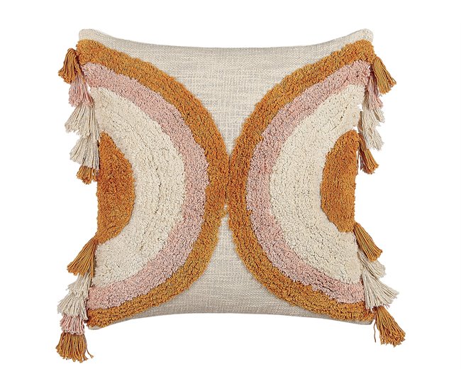 Beliani Almofada decorativa LABLAB Bege