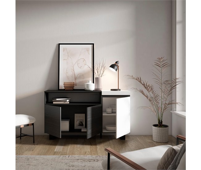 Aparadores para sala 150 Branco/ Preto