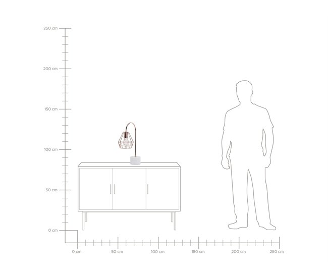 Beliani Lámpara de mesa MOONI Castanho
