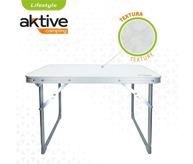 Mesa rebatível baixa Aktive Camping branca Branco