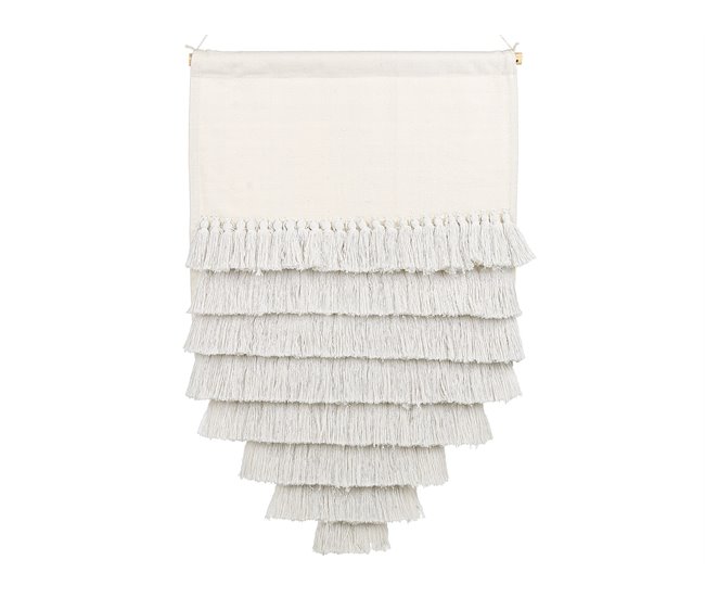 Beliani Decoração de parede em tecido THUL Branco/ Bege