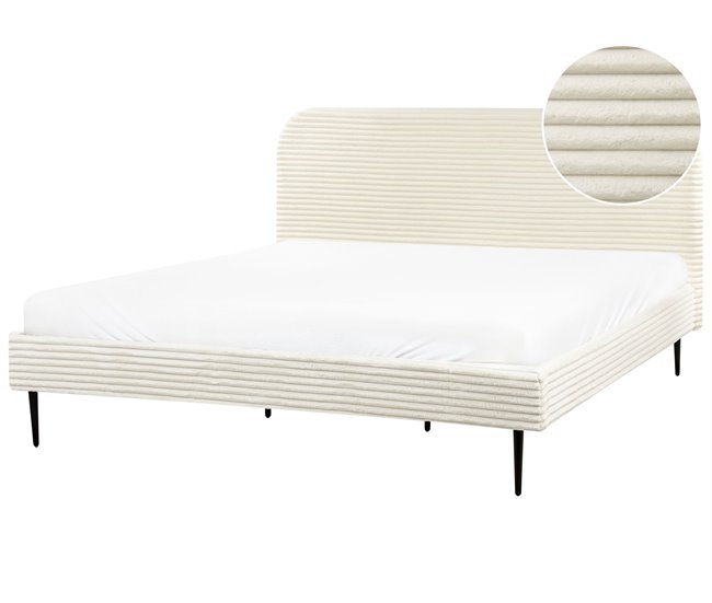 Beliani Cama Bombazine FLAYAT 193x215 Branco