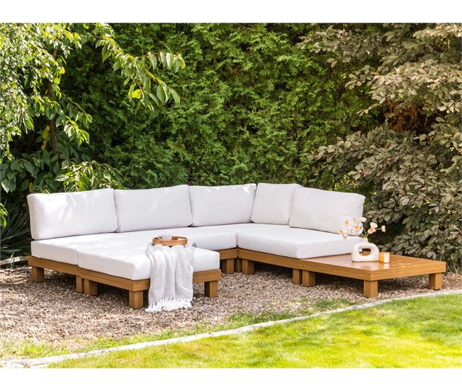 Beliani Conjunto lounge SANZA Branco