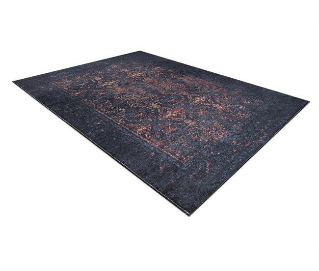 ANDRE 1013 Tapete Ornamento vintage antiderrapante 160x220 Preto