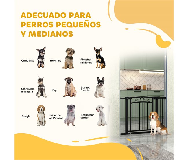 Barrera de Segurança para Cães Acero e PA PawHut Preto