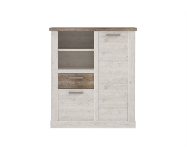 Aparador com 2 portas e 1 gaveta VERONA Branco/ Madeira