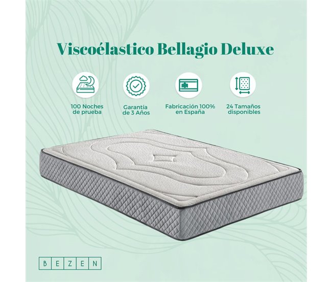Colchão de espuma de memória Bamboo Deluxe Bezen|Alta Firmeza | Ergonómica e anatómica 