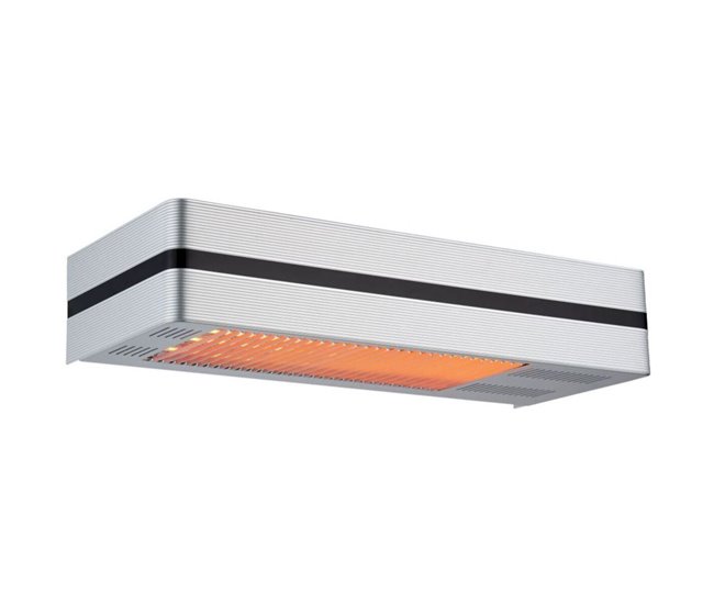 Sined HOT IRA INOX 2000 Aquecedor de pátio infravermelho com 2000W ajustável, Prata Prata