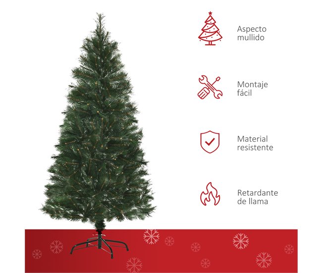 Árvore de Natal PVC, Aço HOMCOM, casa - natal Verde