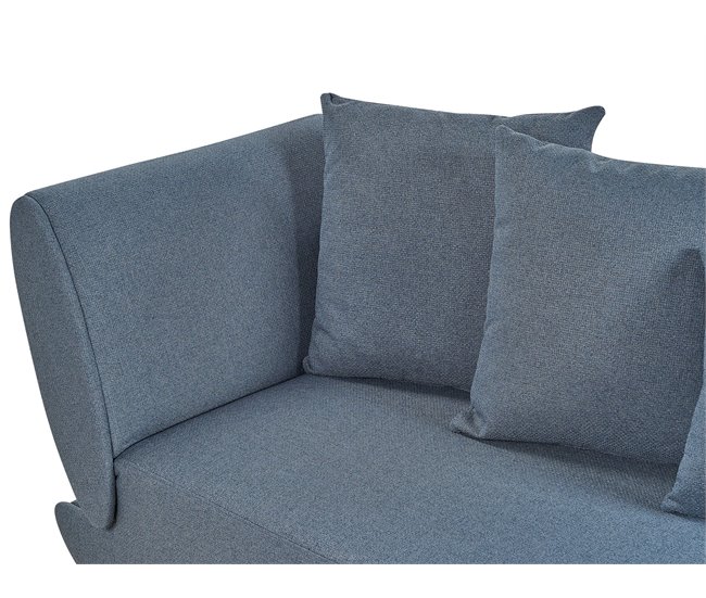 Beliani Chaise longue Linho MERI Azul