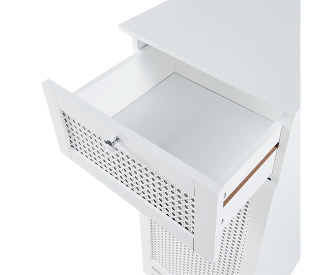 Armário para lavandaria Karlsøy com cesto extraível MDF Branco