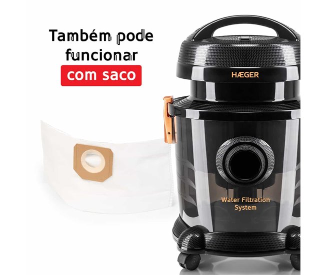 Aspirador com filtro de água HAEGER Aquaclean 1200 Preto