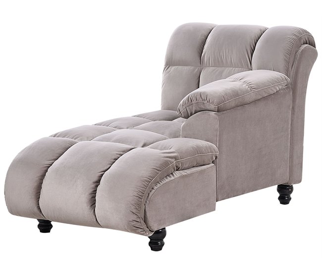 Beliani Chaise longue Poliéster LORMONT Cinza Escuro