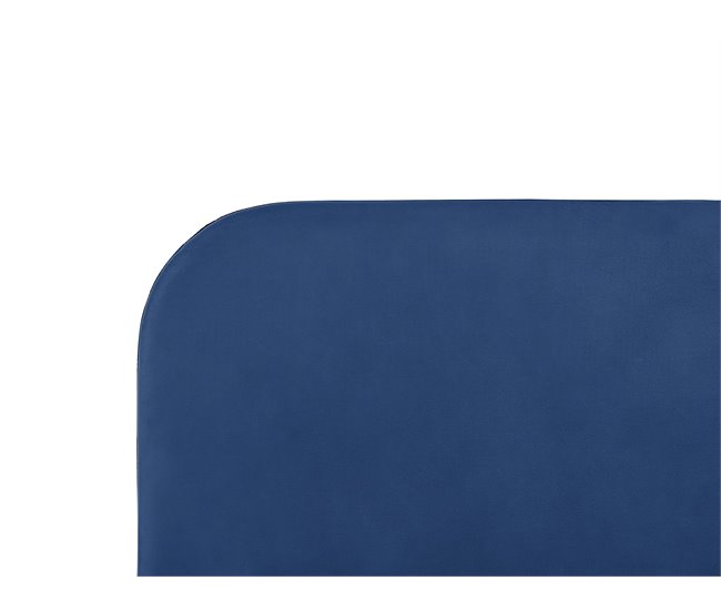 Beliani Cama com estrado Veludo FLAYAT 193x215 Azul Marino