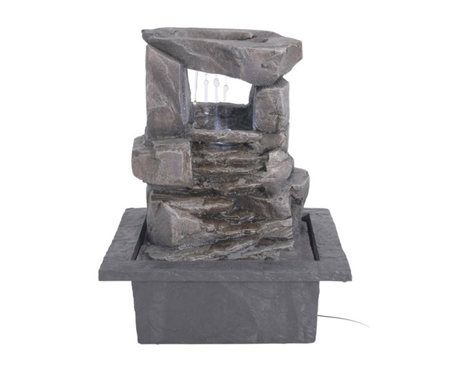 Fonte de água Well Home com design de 2 pedras e luzes Cinza