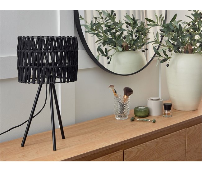Beliani Candeeiro de mesa CULEBRA Preto