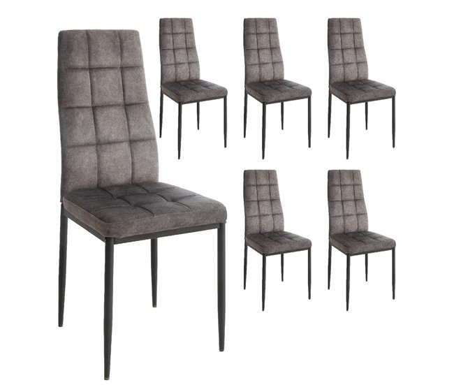 Dupi pacote de 4 cadeiras de jantar denia, cadeira de tecido, cadeira com pernas de metal (4 unidades bege)