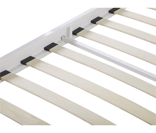 Beliani Cama com estrado Metal MAURS 187x209 Branco